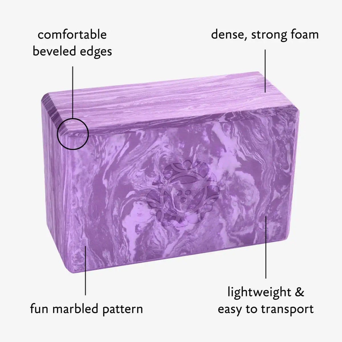 4 in. Marbled Foam Yoga Block