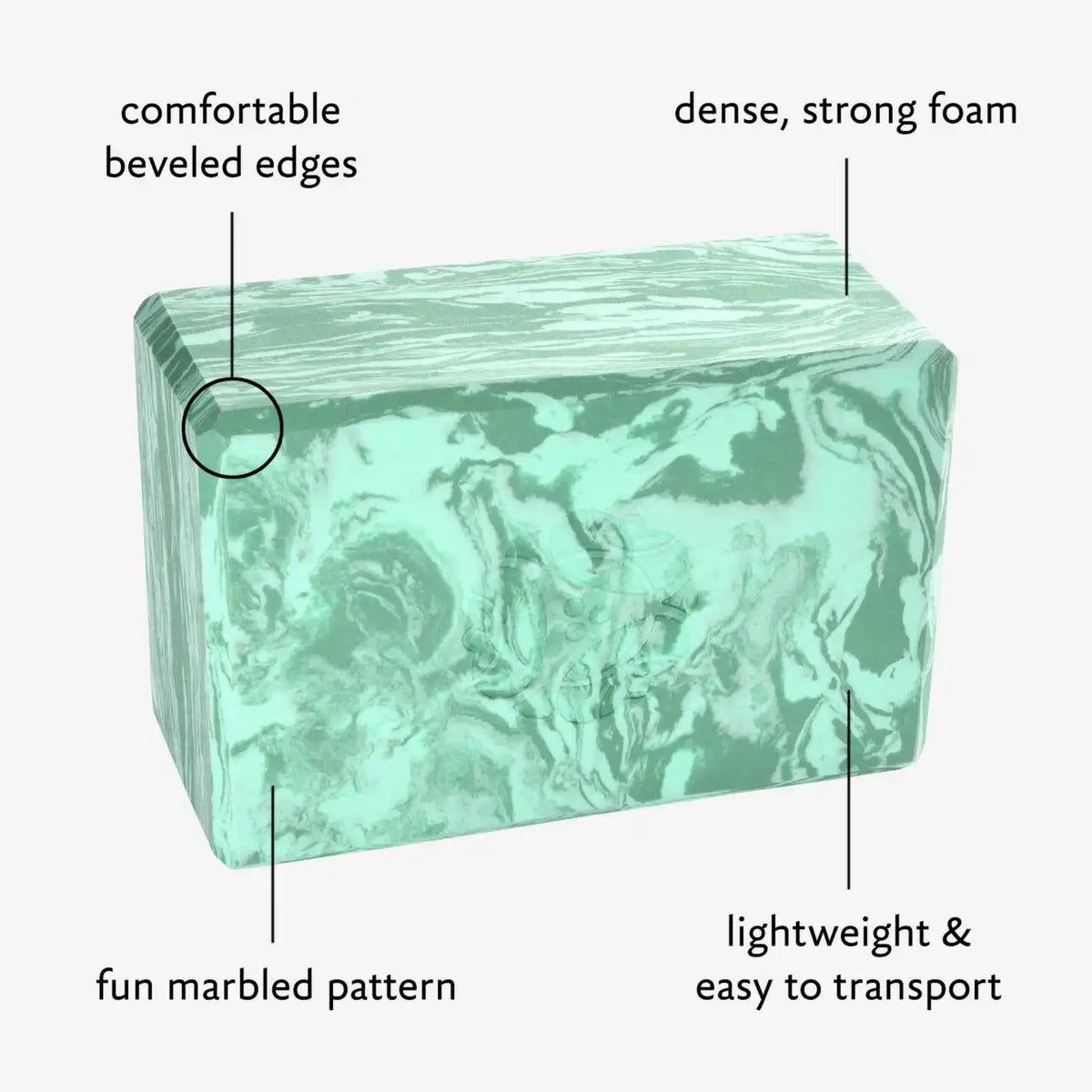 4 in. Marbled Foam Yoga Block