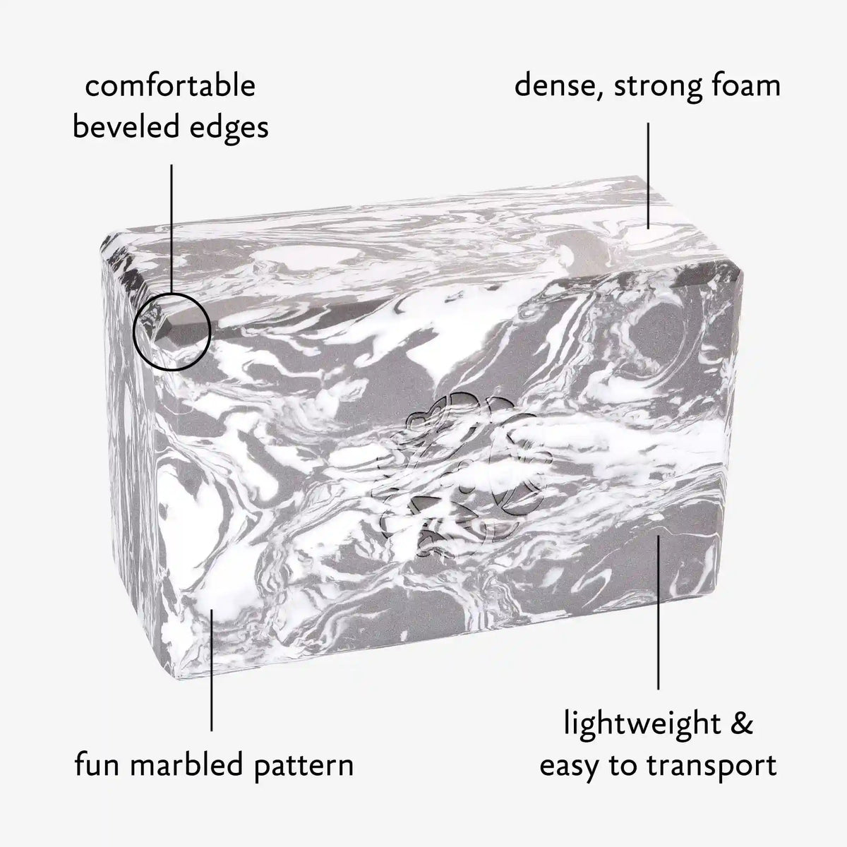 4 in. Marbled Foam Yoga Block