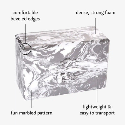 4 in. Marbled Foam Yoga Block