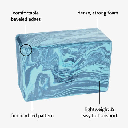 4 in. Marbled Foam Yoga Block