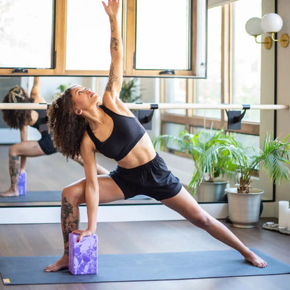 4 in. Marbled Foam Yoga Block