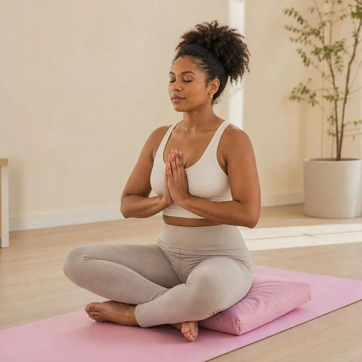 Zabuton Meditation Cushion - Pink Ribbon