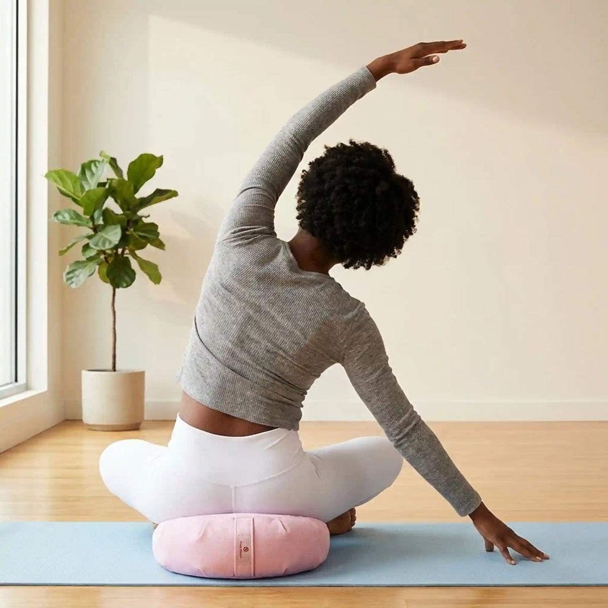 Zafu Meditation Cushion - Pink Ribbon