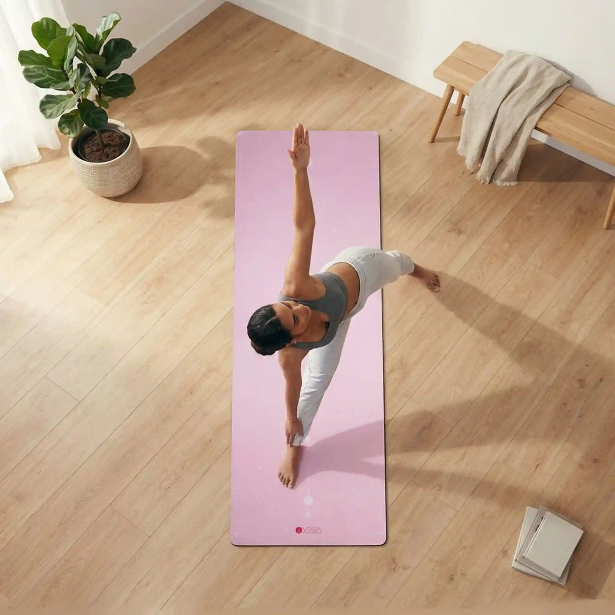 Combo Yoga Mat - Pink Ribbon