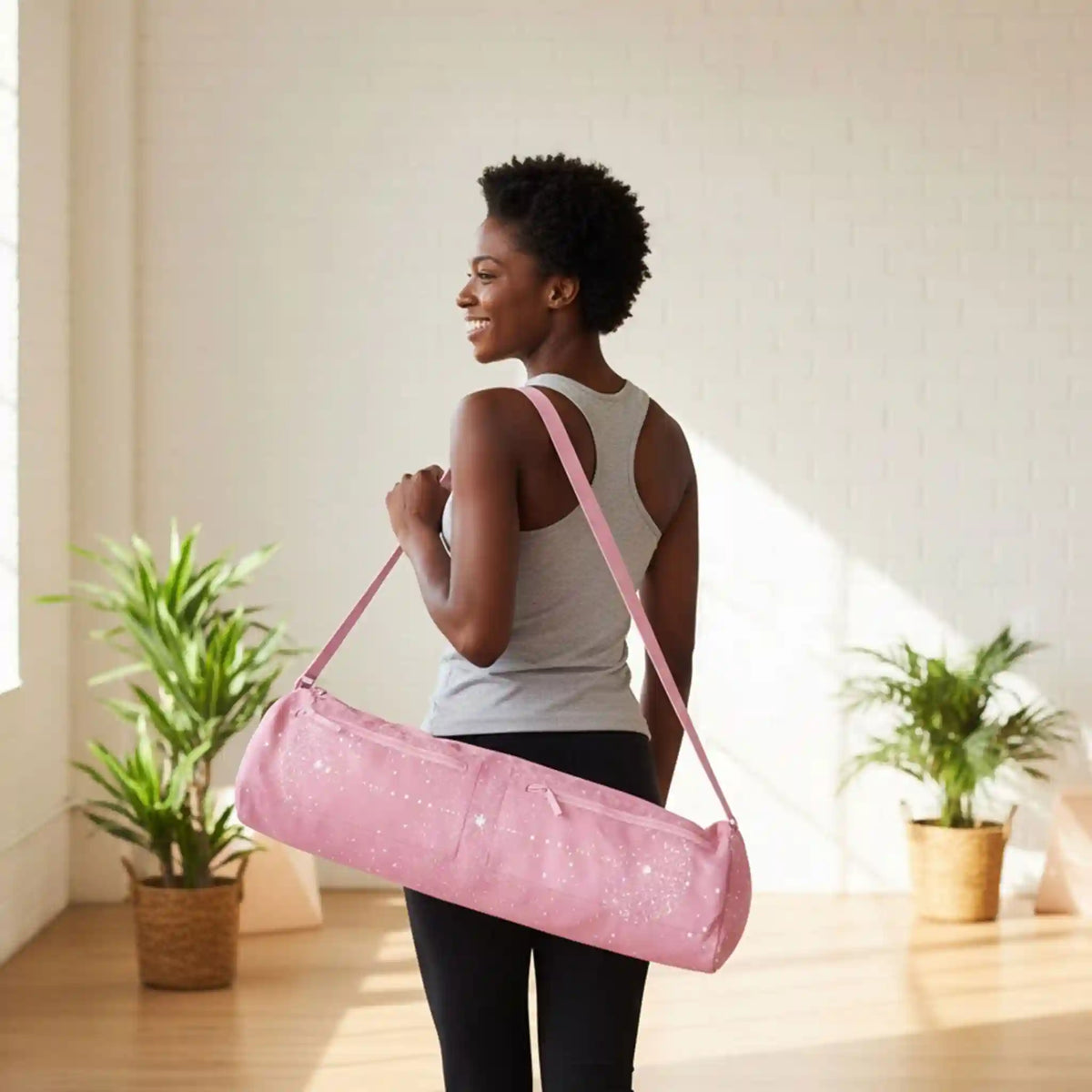 Yoga Mat Bag - Pink Ribbon