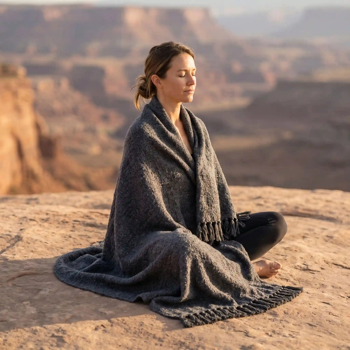 Solid Woven Yoga Blanket