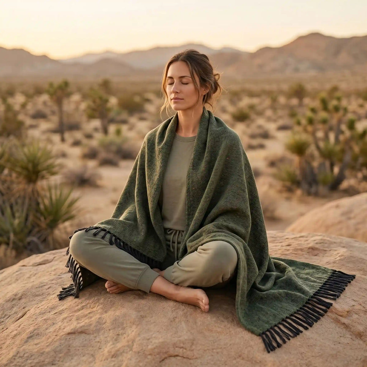 Solid Woven Yoga Blanket