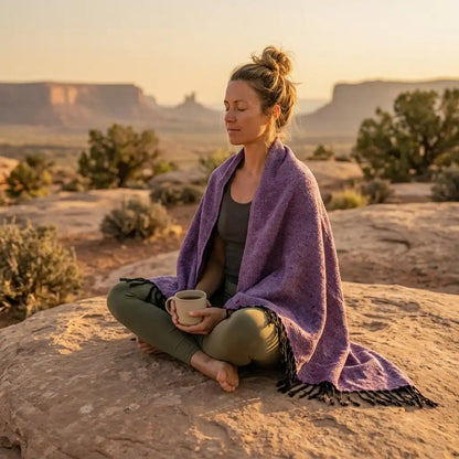 Solid Woven Yoga Blanket