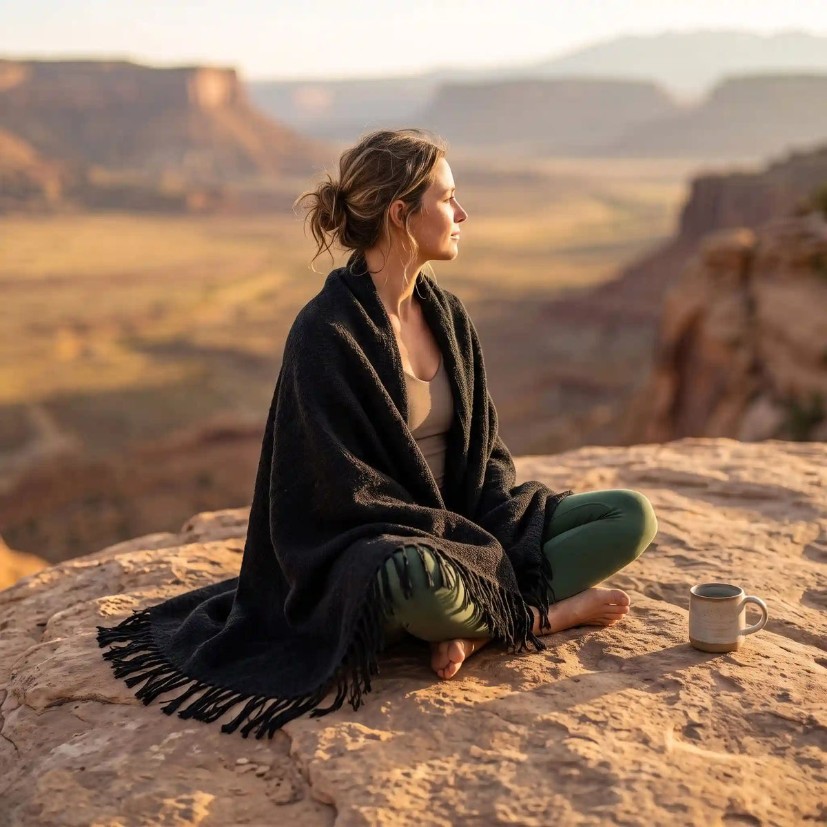 Solid Woven Yoga Blanket