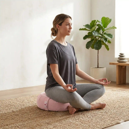 Zafu Meditation Cushion - Pink Ribbon